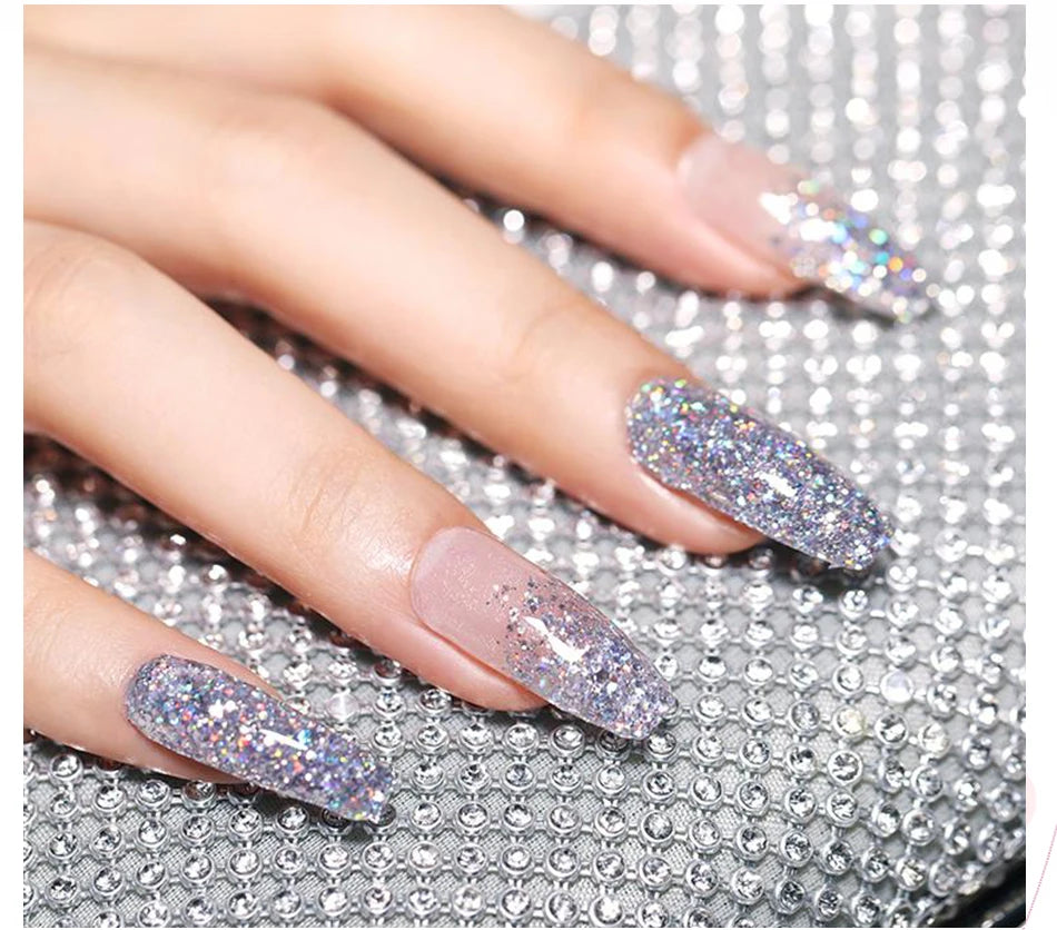 BORN PRETTY 30ml Glitter Acrylic Gel Finger Extension Nail Polish Silver Pink Extension Gel Polish Soak Off Nail Slip Solution - She Vibess By C2P