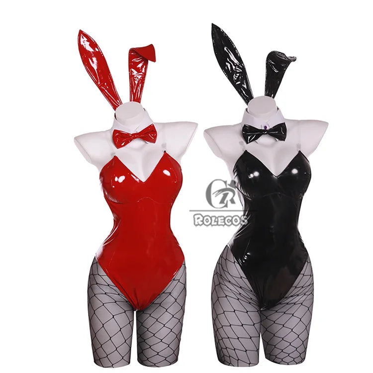 ROLECOS Game Red Black Bunny Suit Women Elastic Leather Fabric Sexy Cosplay Suit Halloween Christmas Jumpsuits-I’m Over 21 - She Vibess By C2P