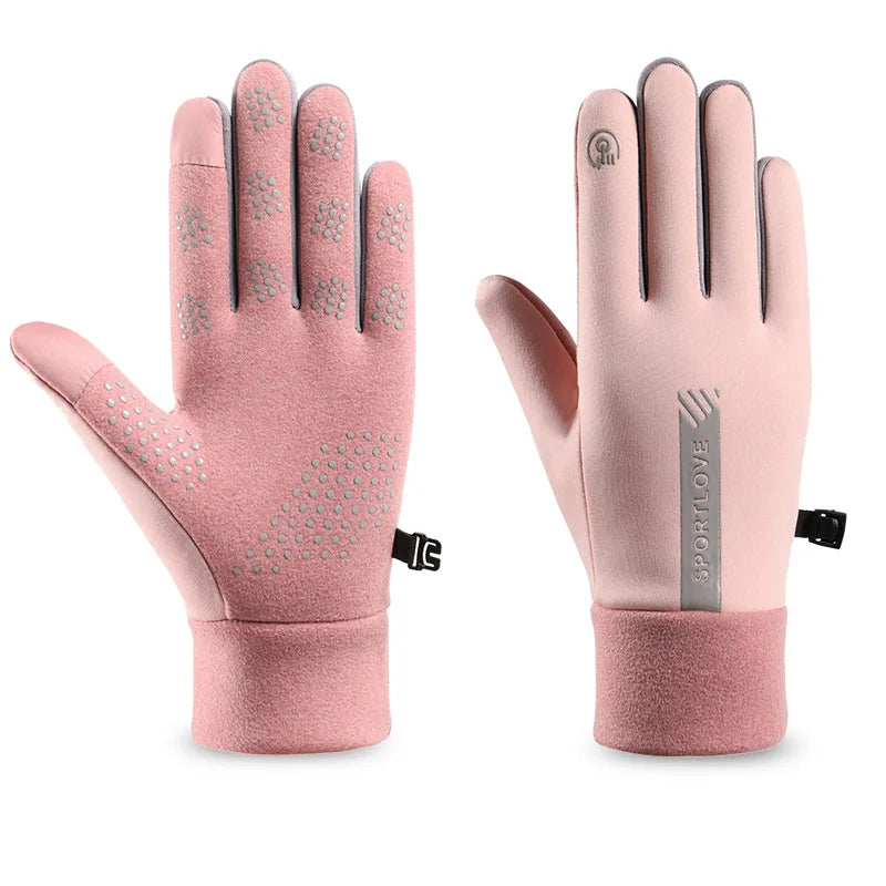 Winter Gloves Women Cycling Bike Thermal Fleece Cold Resistance Wind Waterproof Bicycle Warm Outdoor Running Skiing Mittens - She Vibess By C2P