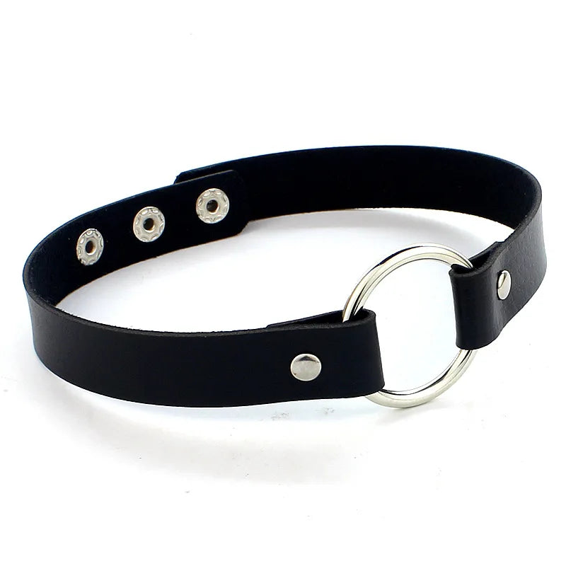 Harajuku Punk Rock Gothic Choker Necklace Women Sexy PU Leather Heart Lock Key Spike Collar Chocker Gothic Cosplay Accessories-I’m Over 21 - She Vibess By C2P