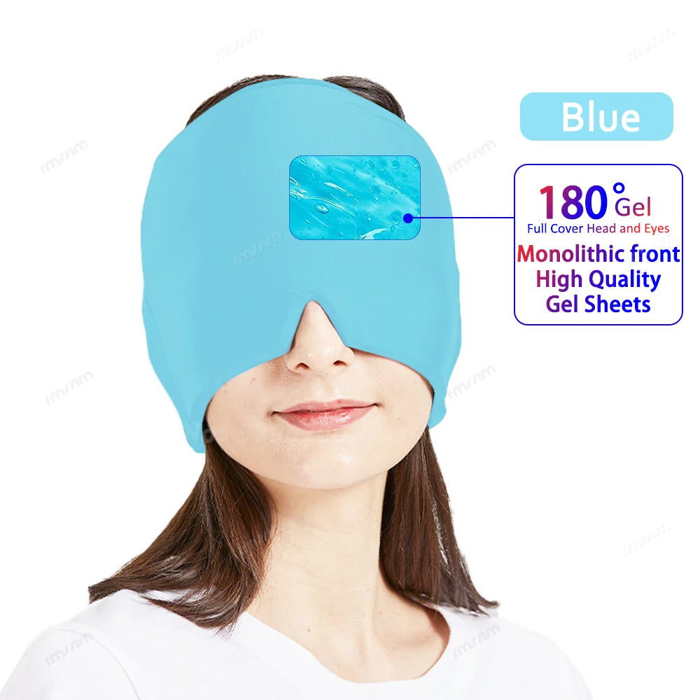 Migraine Relief Hat headache hat Gel Hot Cold Therapy Ice Cap For Relieve Pain Ice Hat Eye Mask Stress Pressure Pain Relief - She Vibess By C2P