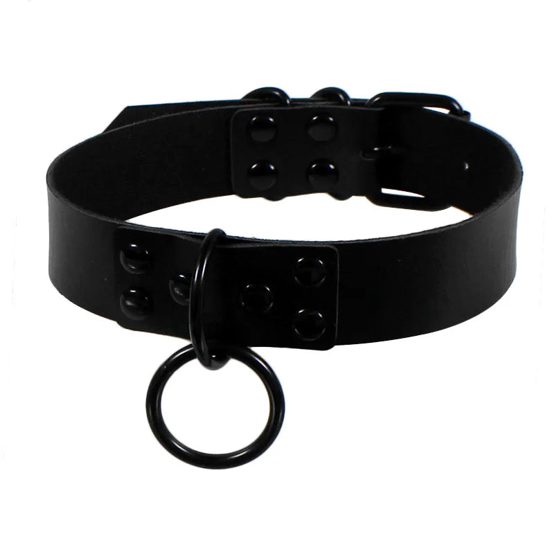 Harajuku Punk Rock Gothic Choker Necklace Women Sexy PU Leather Heart Lock Key Spike Collar Chocker Gothic Cosplay Accessories-I’m Over 21 - She Vibess By C2P