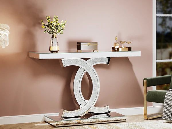 Tribesigns Gold Entryway Table, Modern 39-Inch Console Faux Marble Narrow Wood Sofa with Geometric Metal Legs - She Vibess By C2P