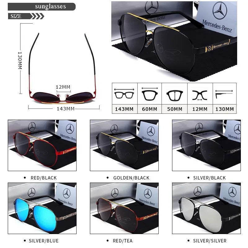 For Mercedes Benz A B C E S V Class GLB GLC GLE AMG Pilot SLK SLC ML Car High Men Anti Glare Driver Goggles Polarized Sunglasses - She Vibess By C2P