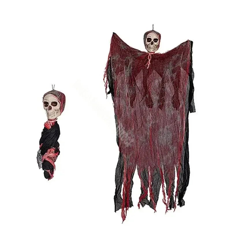 Scary Halloween Hanging Ghost Skull Halloween Party Decoration Hanging Grim Reaper Garden Bar Haunted House Skeleton Prop - She Vibess By C2P