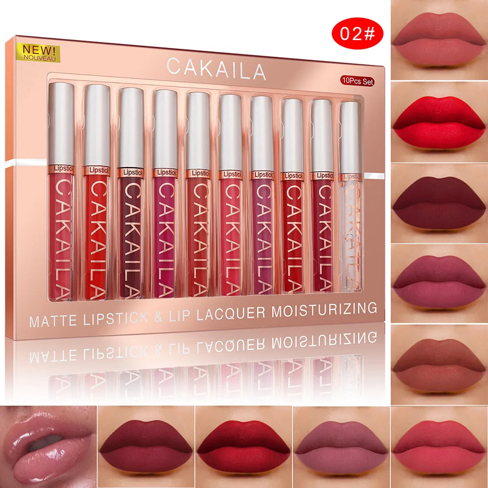 Lipstick Set Is Waterproof, Sweat Resistant, and Not Easily Smudged. Its Texture Is Silky, Smooth, And Does Not Pull Out And Dry - She Vibess By C2P