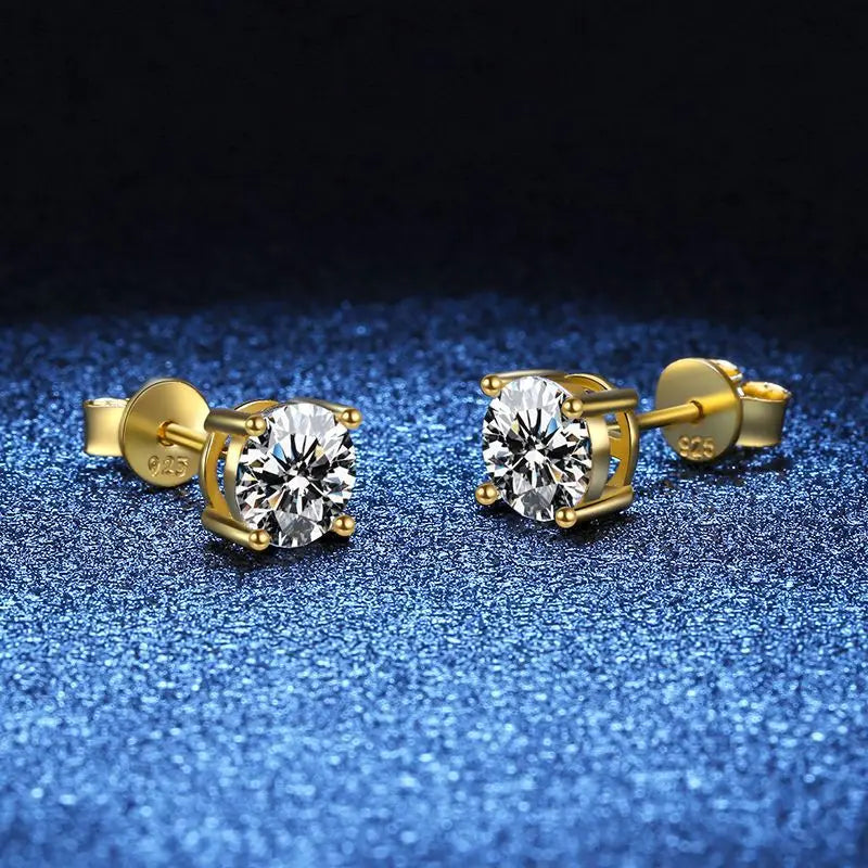 2 GRA Certificates S925 Sterling Silver Stud Earrings For Women And Men 100% Real Moissanite Pass Diamond Test Pen Fine Jewelry - She Vibess By C2P