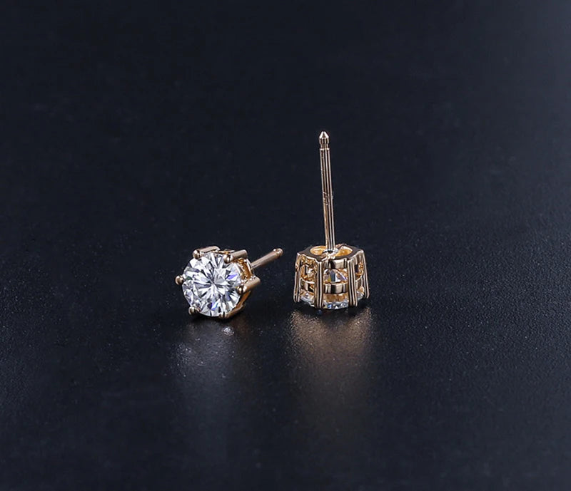 2 GRA Certificates S925 Sterling Silver Stud Earrings For Women And Men 100% Real Moissanite Pass Diamond Test Pen Fine Jewelry - She Vibess By C2P