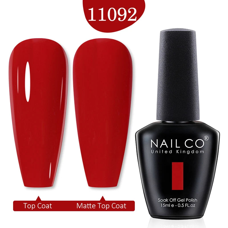 NAILCO 15ml Nail Gel Polish Red Pink Nude Soak off UV LED Long Lasting Eco-Friendly Professional Nail Beauty Salon Lacquer Varnish - She Vibess By C2P
