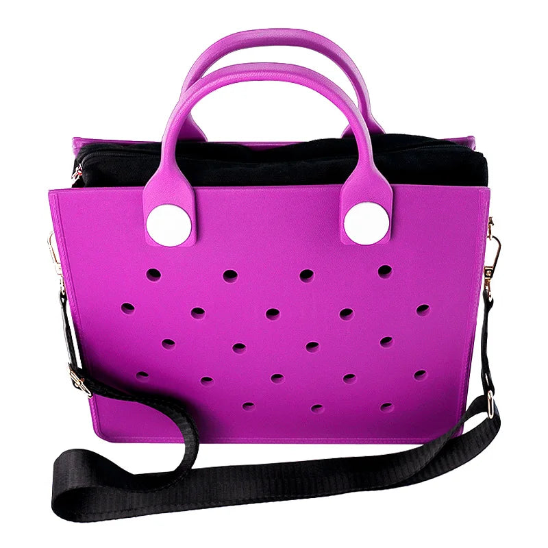 EVA Large Leather Shoulder Bag Handbag Tote Bag Storage for Women Casual Waterproof Beach Bag Hole Fit Charm Fashion Storage Bag - She Vibess By C2P