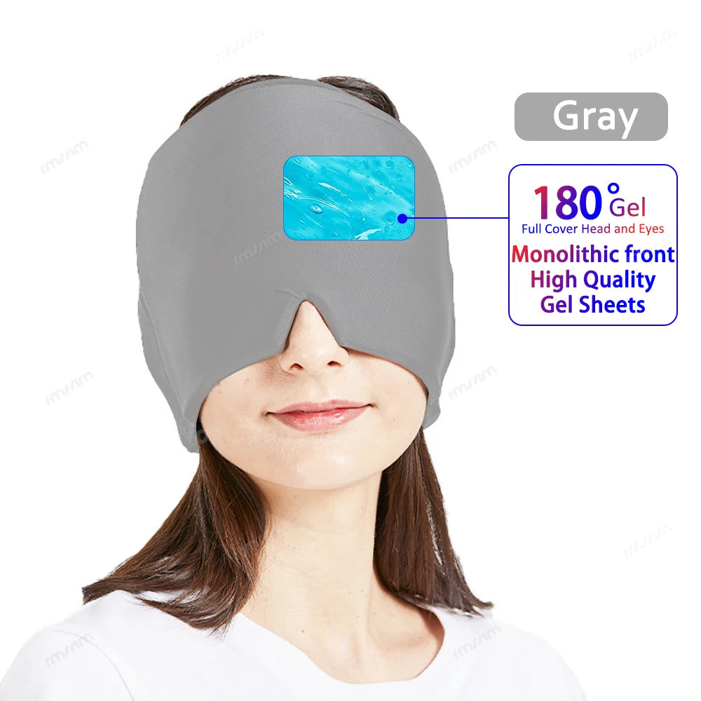 Migraine Relief Hat headache hat Gel Hot Cold Therapy Ice Cap For Relieve Pain Ice Hat Eye Mask Stress Pressure Pain Relief - She Vibess By C2P