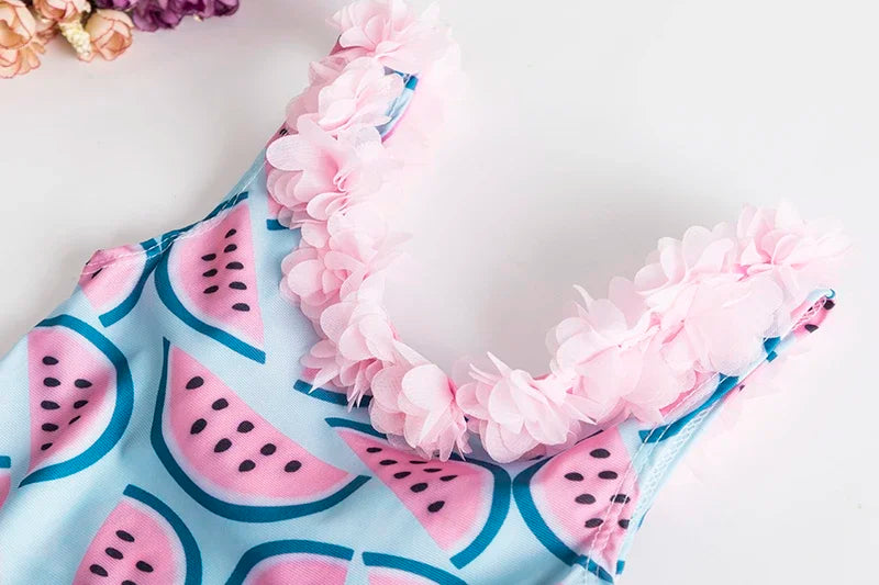 Newborn Girls Swimsuits Cute One-piece Ruffled Leopard Print Baby Swimsuits Beach Holiday Toddler Kids Swimsuit 1-5Yrs - She Vibess By C2P