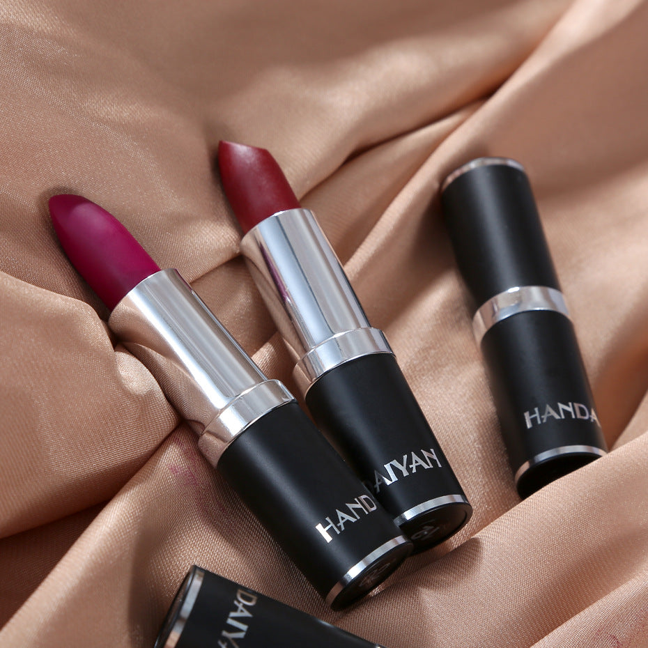 Matte Pink Velvet Lipstick Sexy Nude Red Brown Purple Lipgloss Gloss Velvety Lipstick Waterproof Makeup Long Lasting Lipstick - She Vibess By C2P