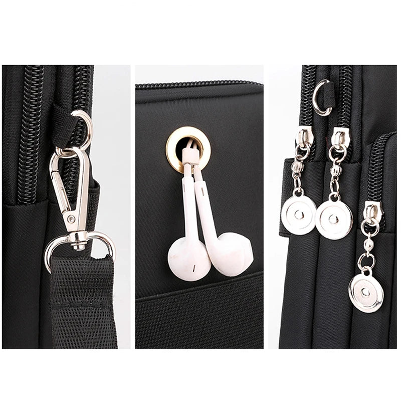 New Women Mobile Phone Bag Nylon Cell Phone Bag Coin Purse Strap Shoulder Bag Small Crossbody Bags for Women Wallet Travel Purse - She Vibess By C2P