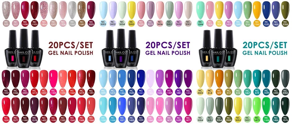 NAILCO 15ml Nail Gel Polish Red Pink Nude Soak off UV LED Long Lasting Eco-Friendly Professional Nail Beauty Salon Lacquer Varnish - She Vibess By C2P