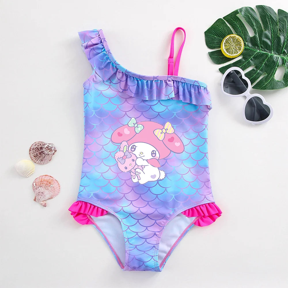 My Melody Girls Tankini Swimsuits Summer Beach wear Kids Wear Bathing Suits Children's Bikini Dresses Swimsuits Fashion Mermaid - She Vibess By C2P