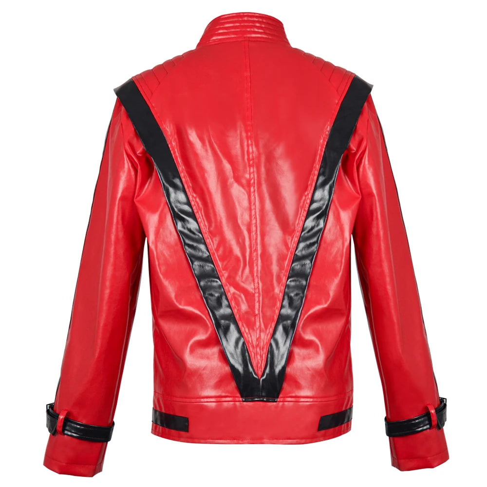 Men's Cosplay Jacket for Michael Jackson Impersonator Halloween Chirstmas Party Male Top PU Leather Coat Wear Costumes New - She Vibess By C2P