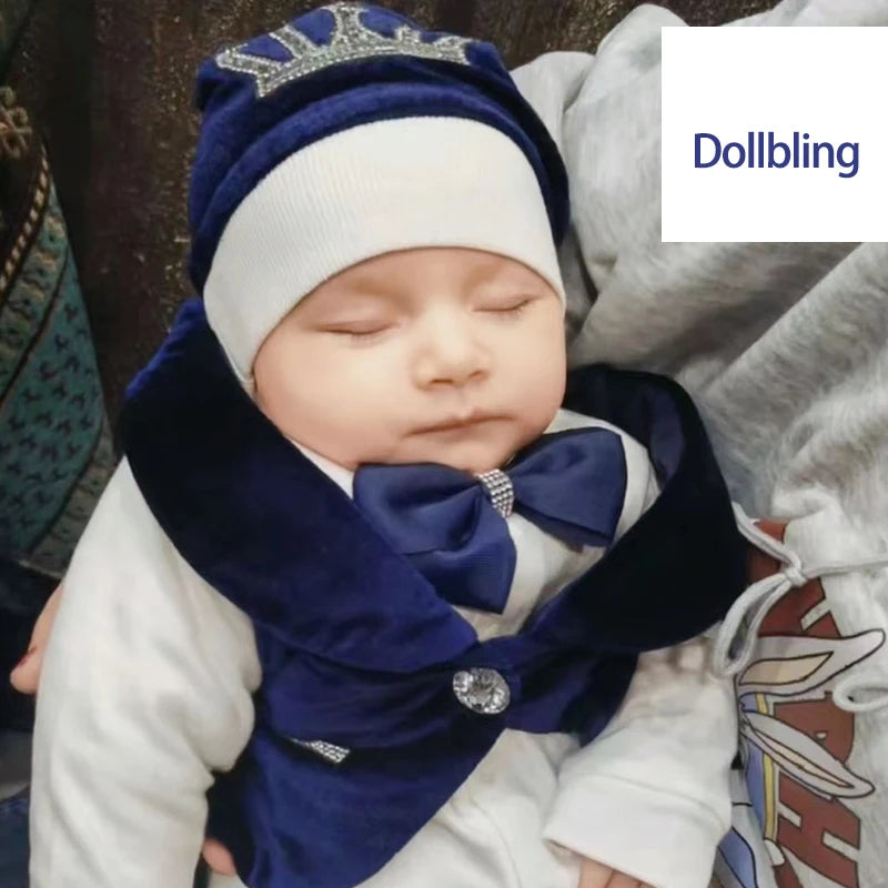 Velvet Newborn Baby Boy Outfits Blazer Vest Kids Clothing Cotton Infant Products Body Suit Shirt Pants Mittens Receiving Blanket - She Vibess By C2P