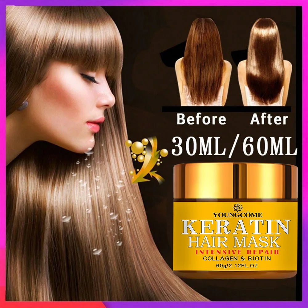 Hair Repairs Hair Mask Biotin Collagen Keratin Treatment Hairs Conditioner Hair Essential Oil Nourishing for Dry Damaged - She Vibess By C2P