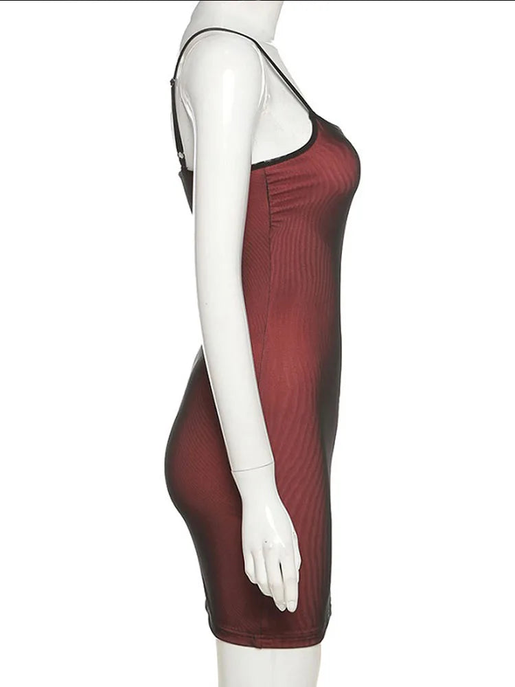 Mesh Double Layer Sexy Skinny Dress Women Sleeveless Party Bodycon 2023 Bandage Elastic Split Trend Clubwear Slim Outfit - She Vibess By C2P