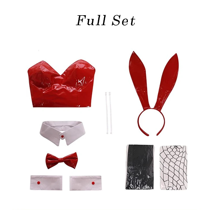 ROLECOS Game Red Black Bunny Suit Women Elastic Leather Fabric Sexy Cosplay Suit Halloween Christmas Jumpsuits-I’m Over 21 - She Vibess By C2P