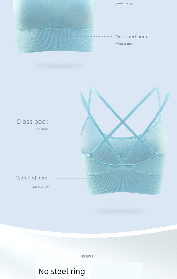 New Arrival Sports Bra Female Quick-Drying Shockproof Running Yoga Workout Vest Cross Beauty Back and Push up Student Underwear