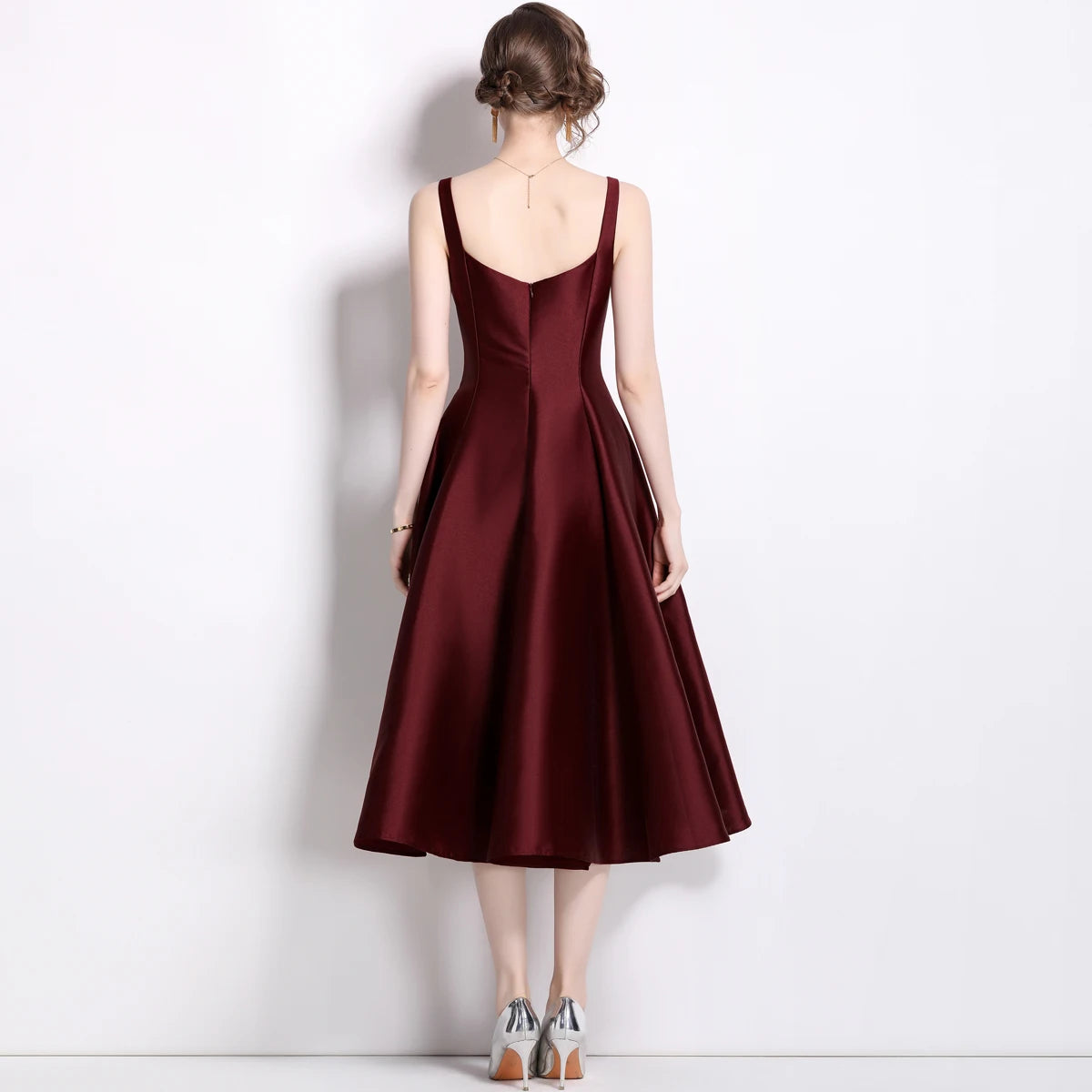 Summer Autumn Holiday Satin Evening Long Dress Women's Formal Occasion Dresses Party Ball Gown Sexy Backless Cocktail Robe - She Vibess By C2P