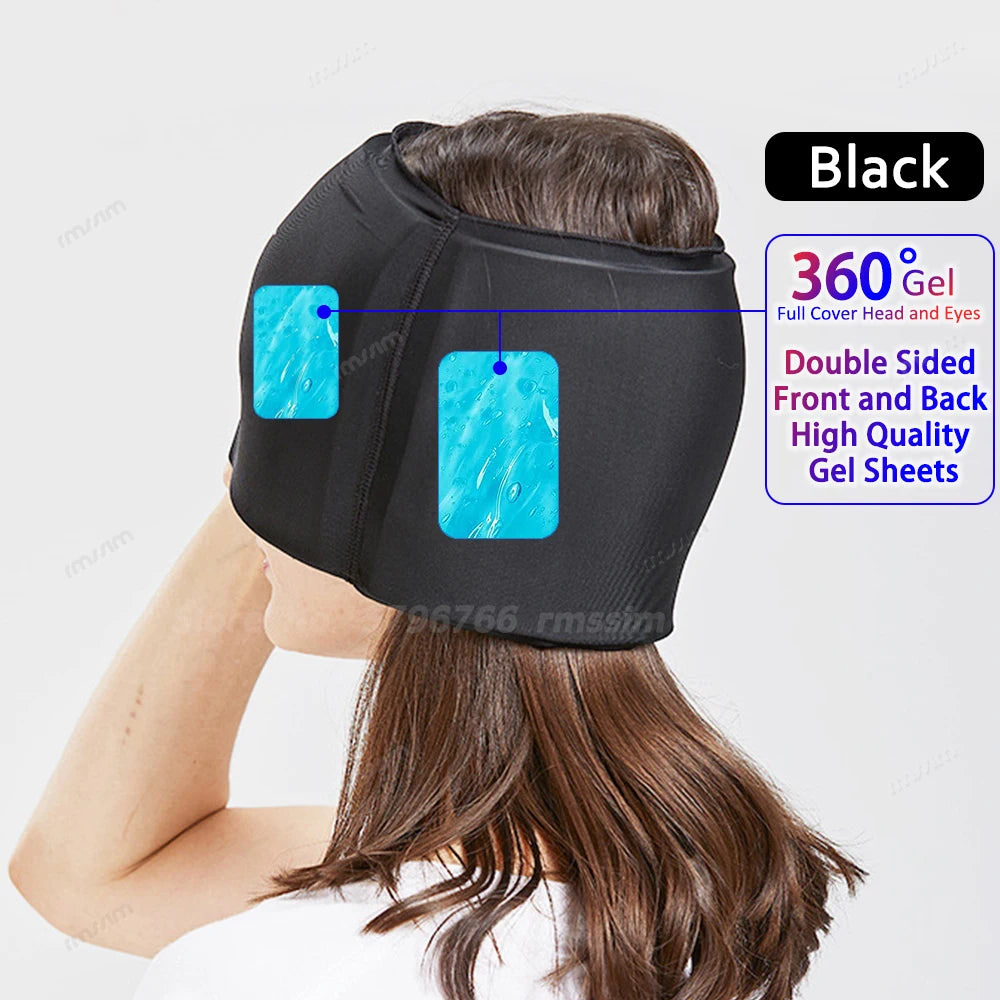 Migraine Relief Hat headache hat Gel Hot Cold Therapy Ice Cap For Relieve Pain Ice Hat Eye Mask Stress Pressure Pain Relief - She Vibess By C2P