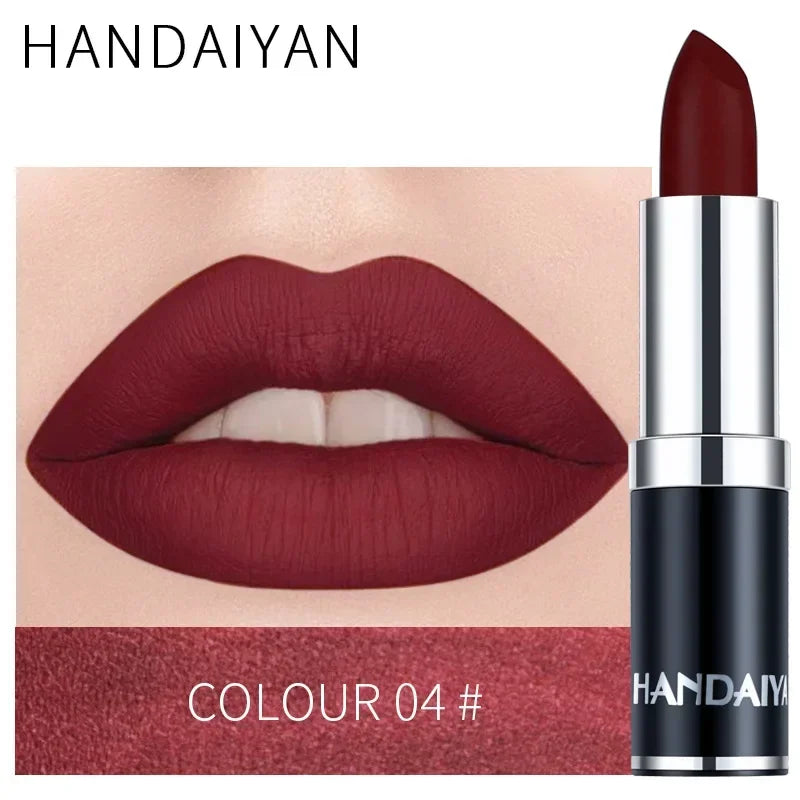 Matte Pink Velvet Lipstick Sexy Nude Red Brown Purple Lipgloss Gloss Velvety Lipstick Waterproof Makeup Long Lasting Lipstick - She Vibess By C2P