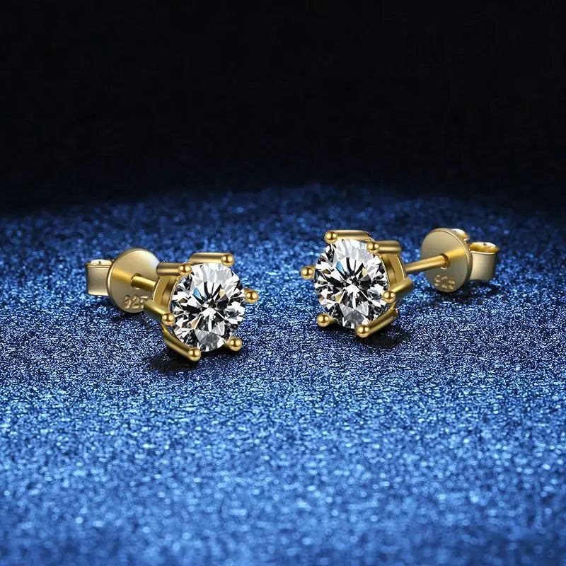 2 GRA Certificates S925 Sterling Silver Stud Earrings For Women And Men 100% Real Moissanite Pass Diamond Test Pen Fine Jewelry - She Vibess By C2P