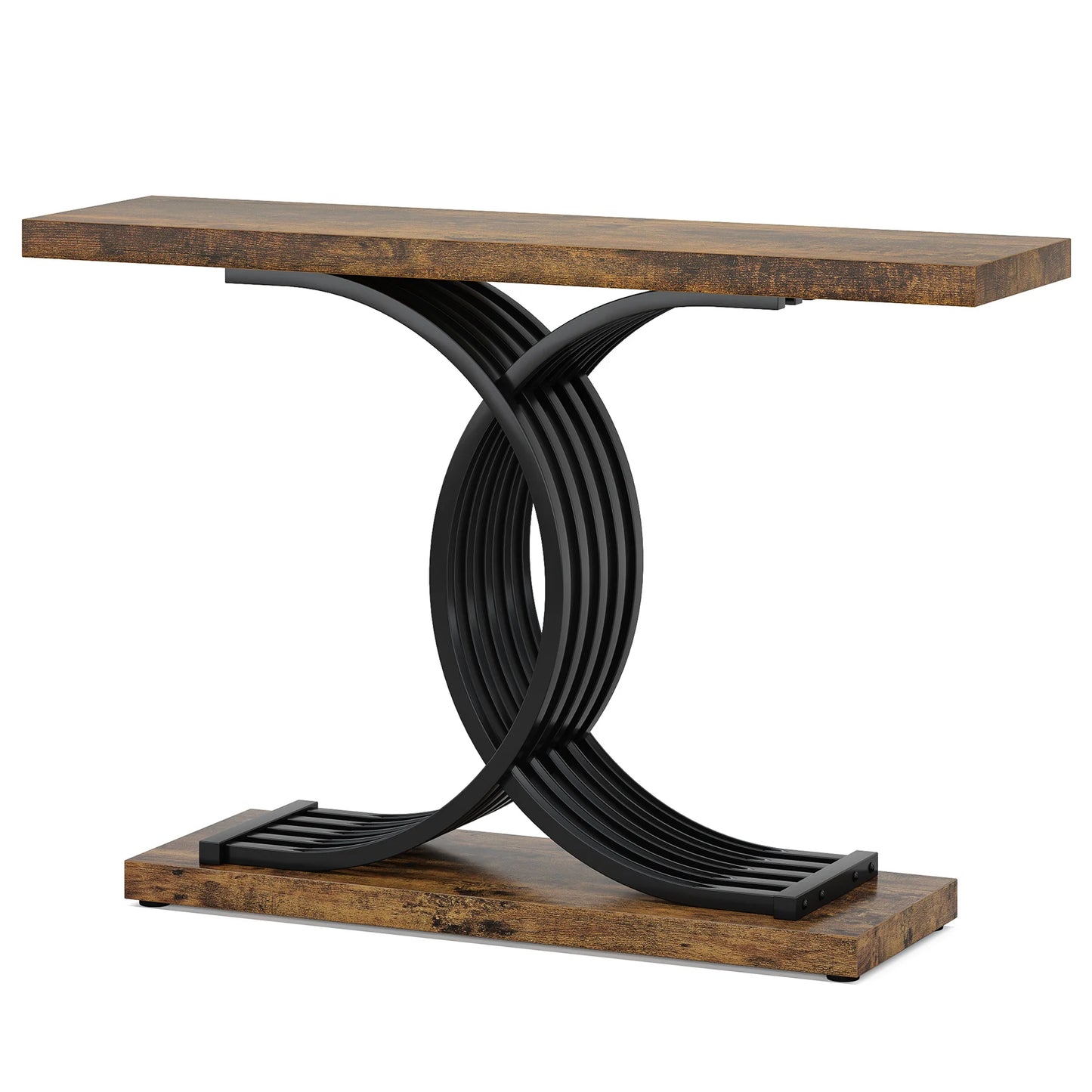 Tribesigns Gold Entryway Table, Modern 39-Inch Console Faux Marble Narrow Wood Sofa with Geometric Metal Legs - She Vibess By C2P