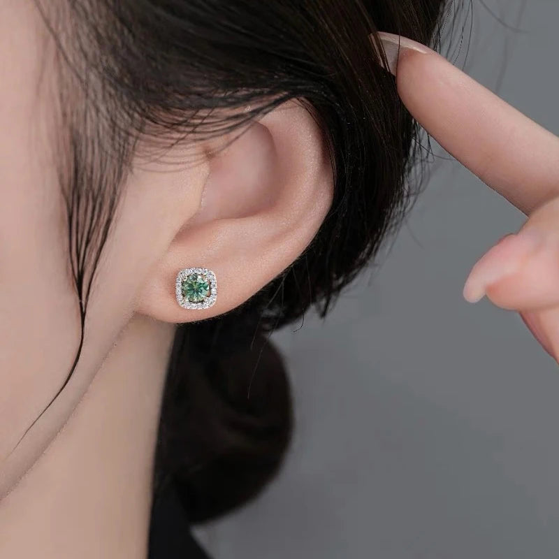 2 GRA Certificates S925 Sterling Silver Stud Earrings For Women And Men 100% Real Moissanite Pass Diamond Test Pen Fine Jewelry - She Vibess By C2P