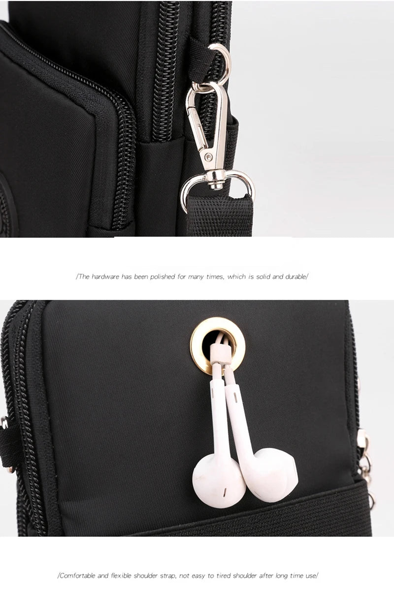 New Women Mobile Phone Bag Nylon Cell Phone Bag Coin Purse Strap Shoulder Bag Small Crossbody Bags for Women Wallet Travel Purse - She Vibess By C2P