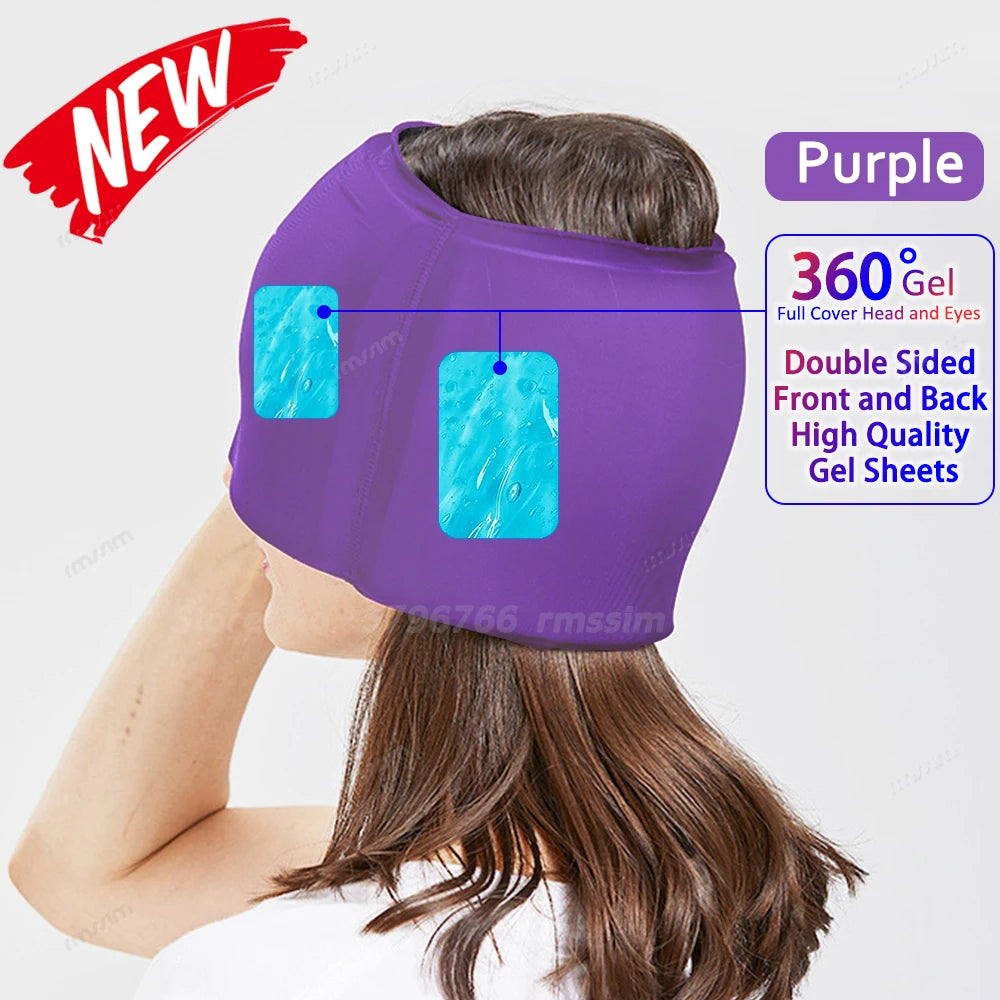 Migraine Relief Hat headache hat Gel Hot Cold Therapy Ice Cap For Relieve Pain Ice Hat Eye Mask Stress Pressure Pain Relief - She Vibess By C2P
