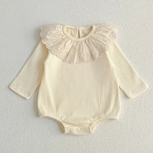 2024 New Autumn Christmas Newborn Baby Girls Long Sleeved Cotton Splicing Infant Baby Jumpsuit 0-24M Children Clothes - She Vibess By C2P