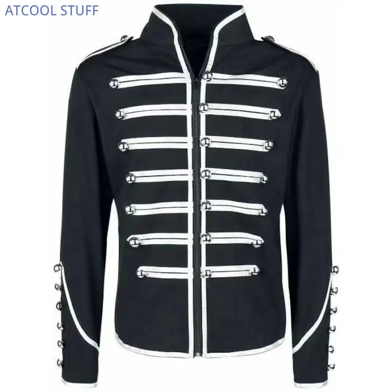 Men's Steampunk Rockstar Jacket Vintage Darkness Knight Cosplay Outfit Medieval Gothic Noble Coat Night Club Performance - She Vibess By C2P