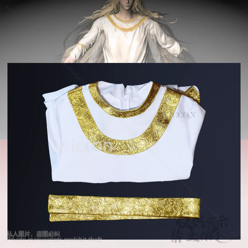 Anime Game Miquella Cosplay Cutecore Costume Witch White Dress Lolita Golden Lace Wigs For Girls Woman Halloween Cos Customized - She Vibess By C2P