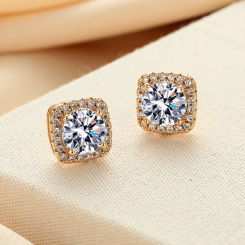 2 GRA Certificates S925 Sterling Silver Stud Earrings For Women And Men 100% Real Moissanite Pass Diamond Test Pen Fine Jewelry - She Vibess By C2P