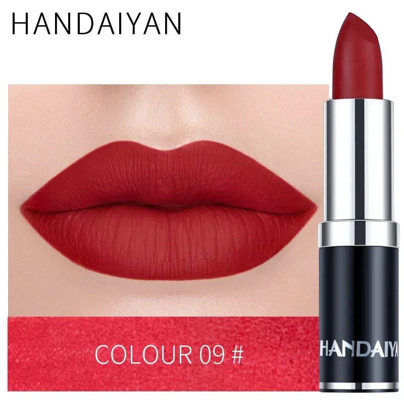 Matte Pink Velvet Lipstick Sexy Nude Red Brown Purple Lipgloss Gloss Velvety Lipstick Waterproof Makeup Long Lasting Lipstick - She Vibess By C2P