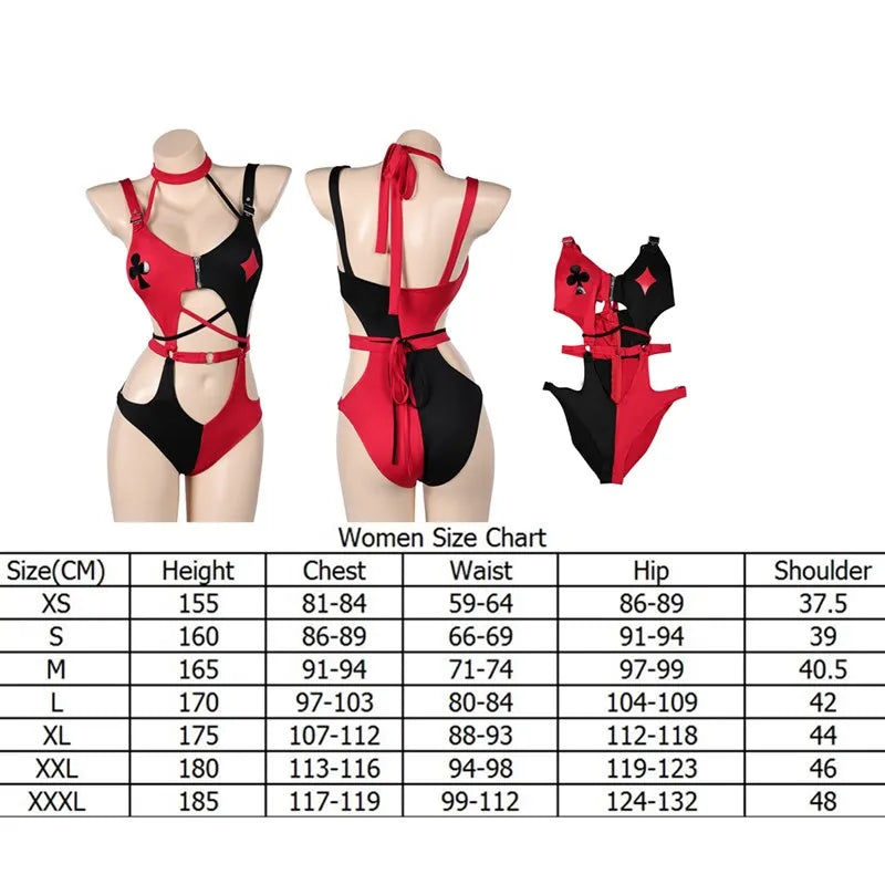 Quinzel Cosplay Sexy Lingerie Women Costume Women Vest Shorts Fantasia Outfits Wig Halloween Carnival Party Clothes-I’m Over 21 - She Vibess By C2P