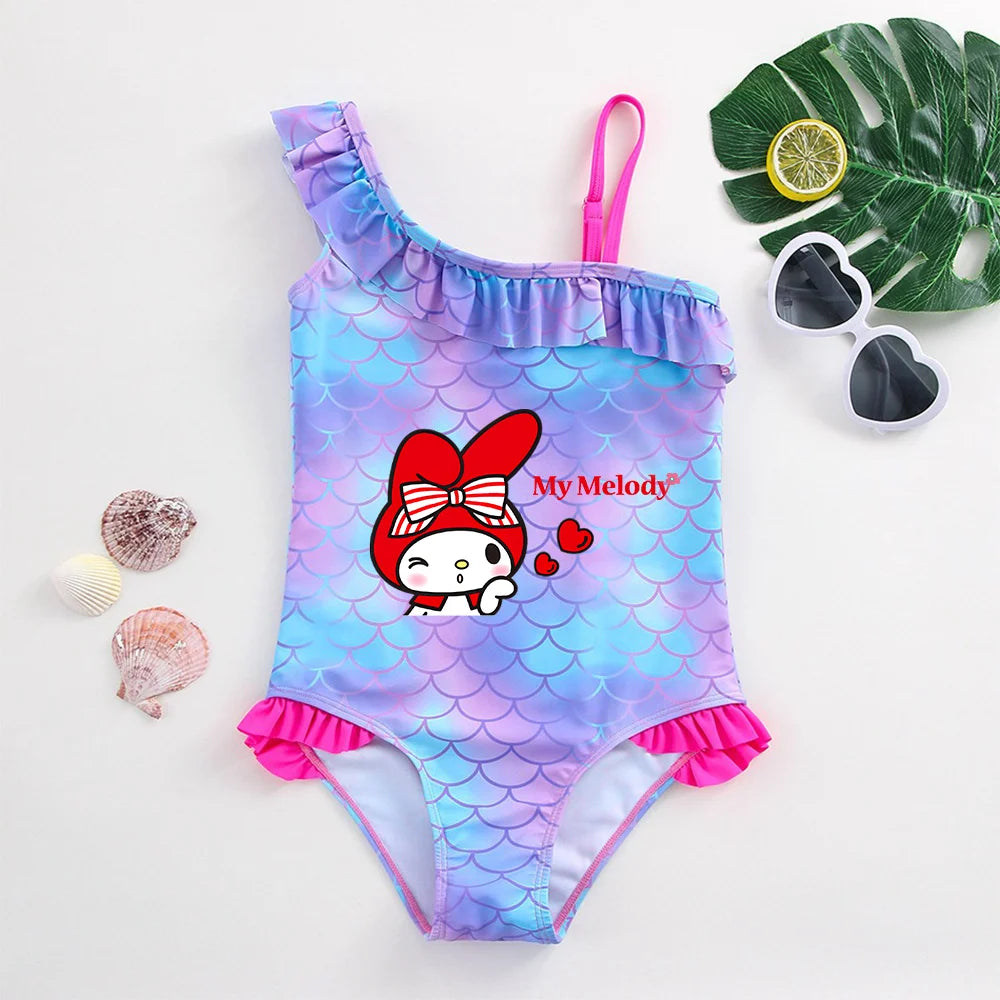 My Melody Girls Tankini Swimsuits Summer Beach wear Kids Wear Bathing Suits Children's Bikini Dresses Swimsuits Fashion Mermaid - She Vibess By C2P