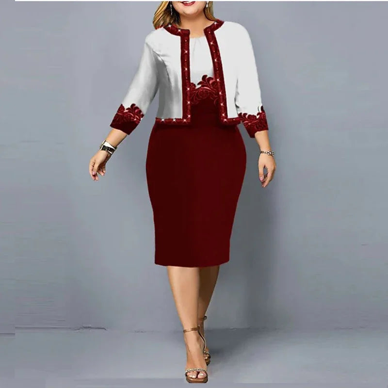 Spring Summer New Solid Women Dress Suits Fashion Floral Printed Cardigan Tops and Tank Dress Casual Elegant Two Piece Sets - She Vibess By C2P