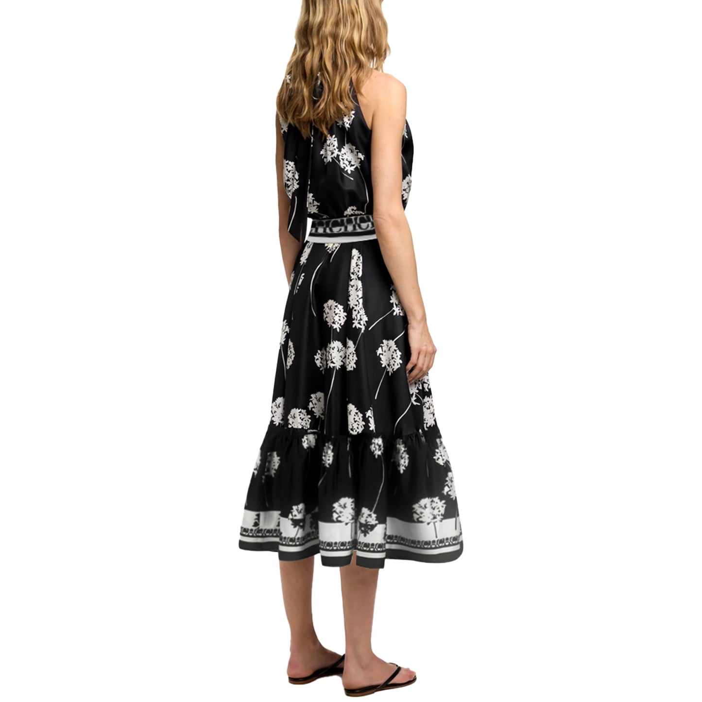 CHCH Women's Long Dress Summer New Black Printed Sexy Hanging Collar Dress Casual Party - She Vibess By C2P