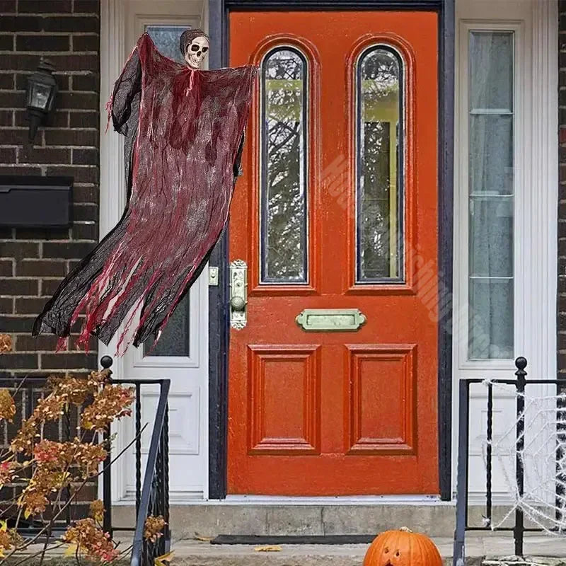 Scary Halloween Hanging Ghost Skull Halloween Party Decoration Hanging Grim Reaper Garden Bar Haunted House Skeleton Prop - She Vibess By C2P