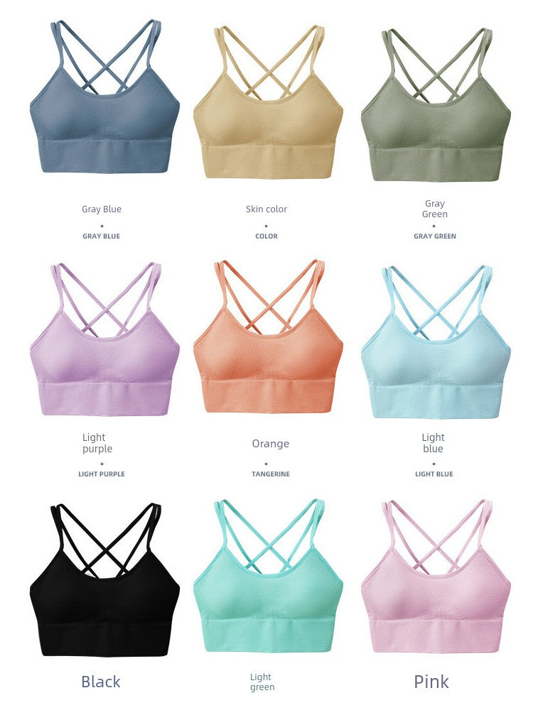 New Arrival Sports Bra Female Quick-Drying Shockproof Running Yoga Workout Vest Cross Beauty Back and Push up Student Underwear