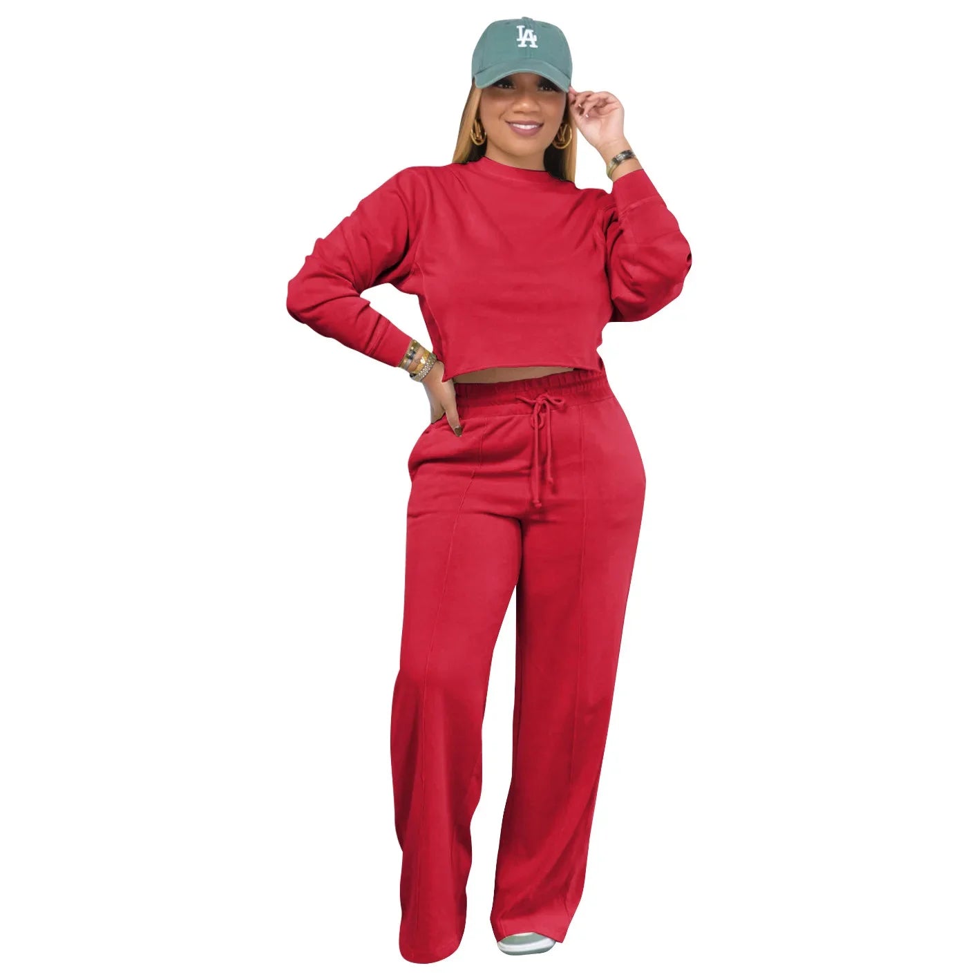 Women Clothing Sets Pullover Top+Pants 2Pcs Suits Winter Thicken Warm Outfits Solid Color Female Casual Tracksuit - She Vibess By C2P