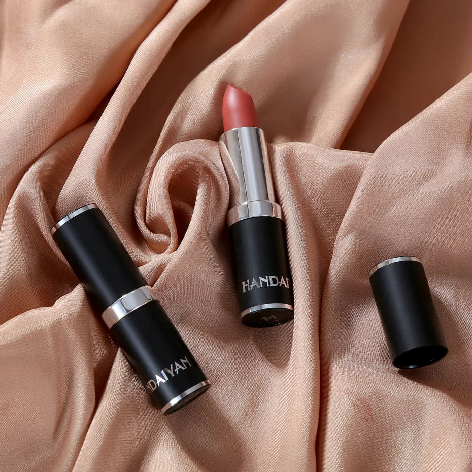Matte Pink Velvet Lipstick Sexy Nude Red Brown Purple Lipgloss Gloss Velvety Lipstick Waterproof Makeup Long Lasting Lipstick - She Vibess By C2P