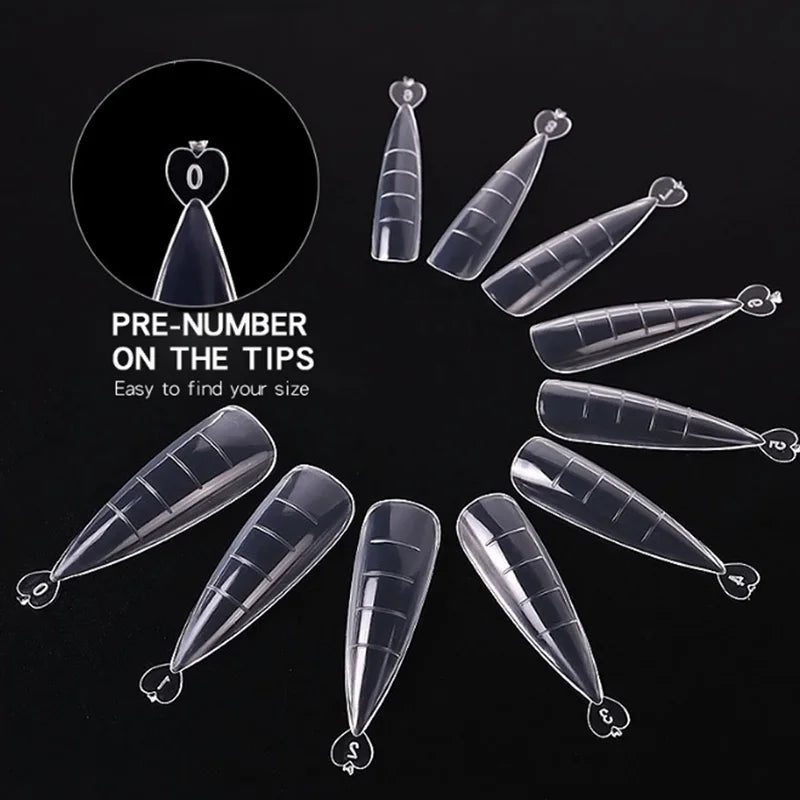 100Pcs/Box Nail Tips Full Set Acrylic Fake Finger UV Gel Polish Quick False Nails Tip Manicure Tools Nail Art DIY Tools Kit - She Vibess By C2P