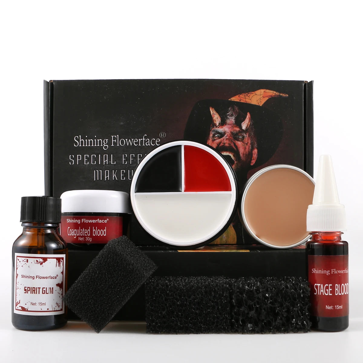 Halloween SFX Makeup Kit Scar Wax Special Effect Makeup,Face Body Paint, Spirit Gum,Sponges,Spatula,Fake Blood - She Vibess By C2P