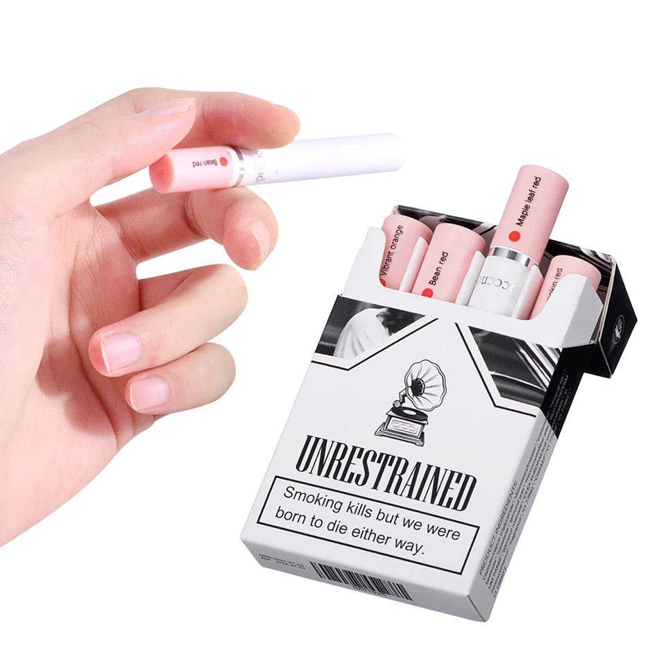 4 pcs/set Cigarette Lipstick Set Long Lasting Lip Glaze Matte Lip Gloss Waterproof Lip Stick Tube Nude Lip Tint Makeup Cosmetics - She Vibess By C2P